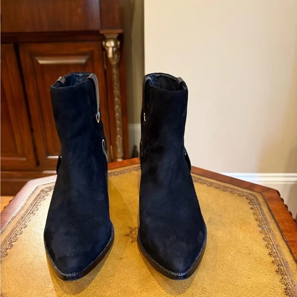 Rachel Zoe Black Suede Pearce Ankle Boots Size 9 Heel 2.5” MSRP $398 - Picture 7 of 11